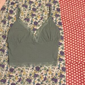 Women’s light green Lace Trim Top